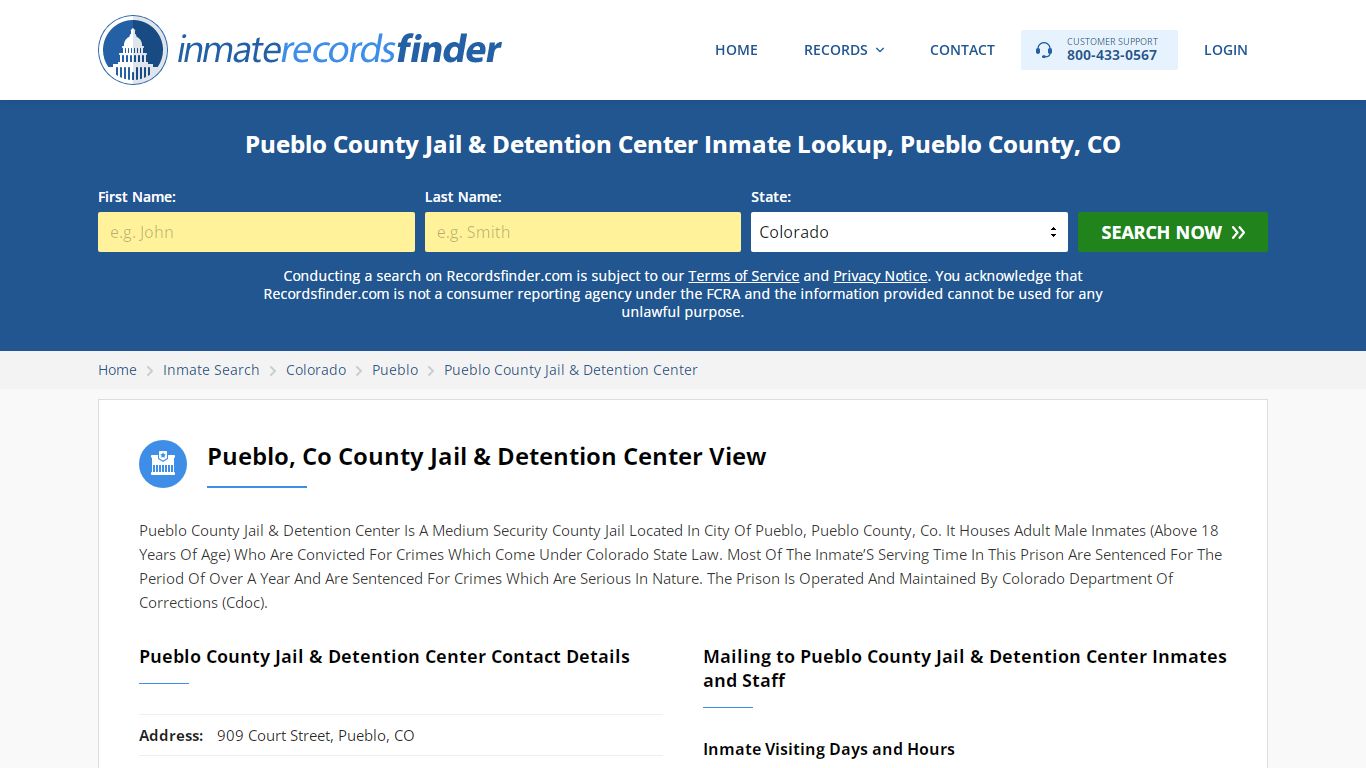 Pueblo County Jail & Detention Center Roster & Inmate ...