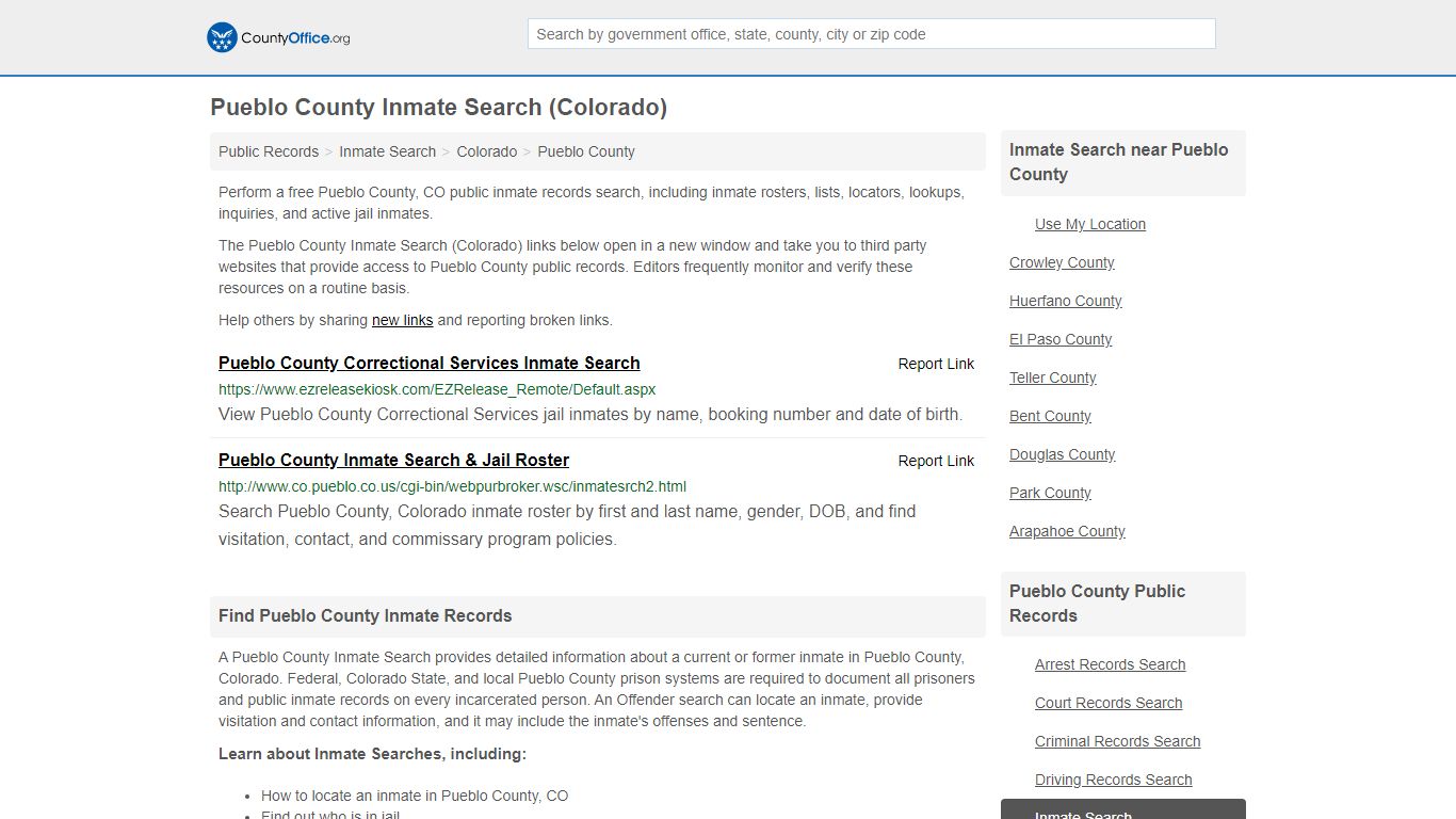 Inmate Search - Pueblo County, CO (Inmate Rosters & Locators)
