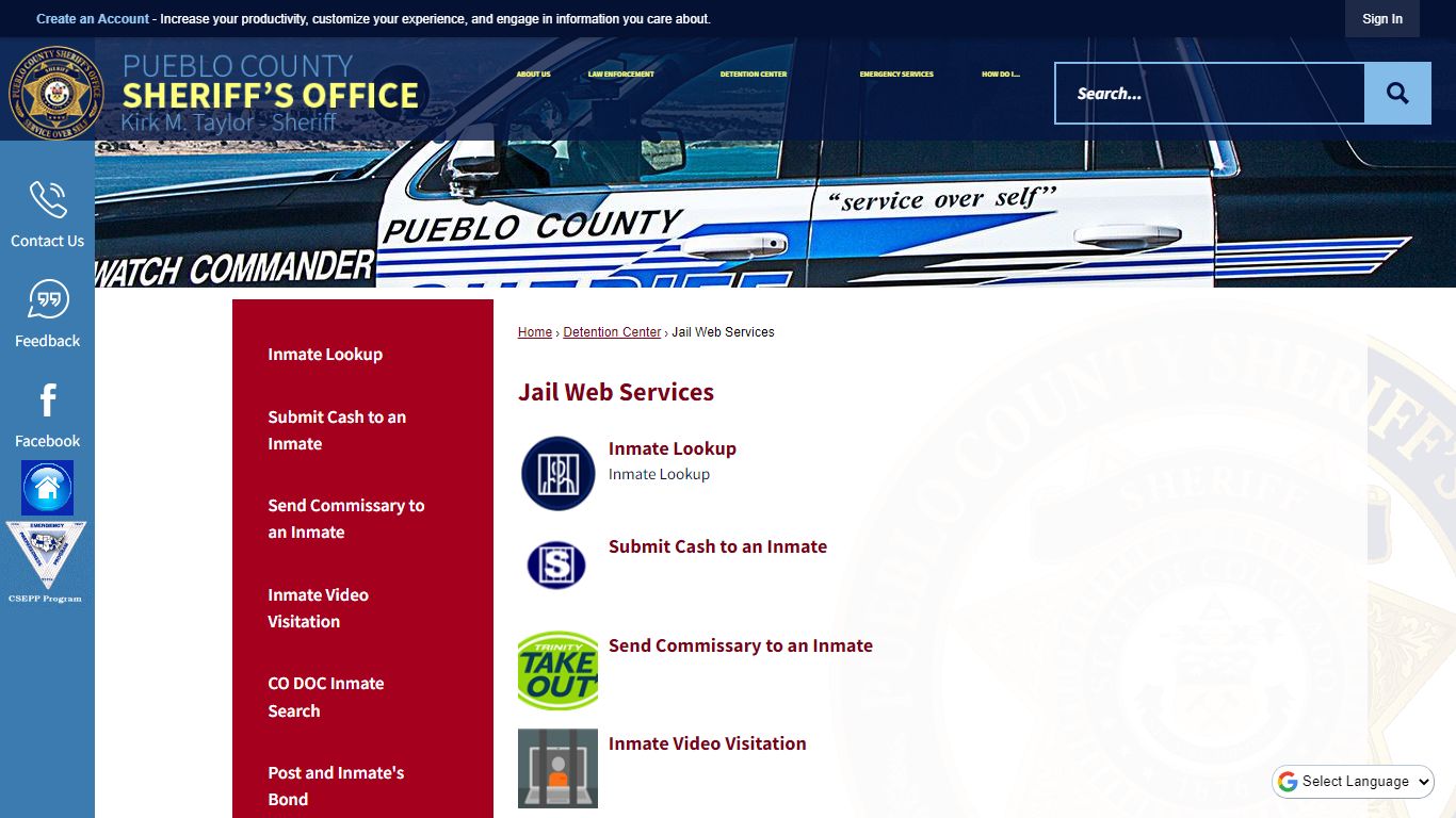 Jail Web Services | Pueblo County Sheriff, CO